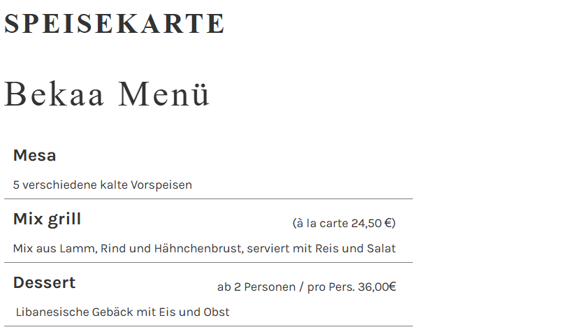 Preisliste