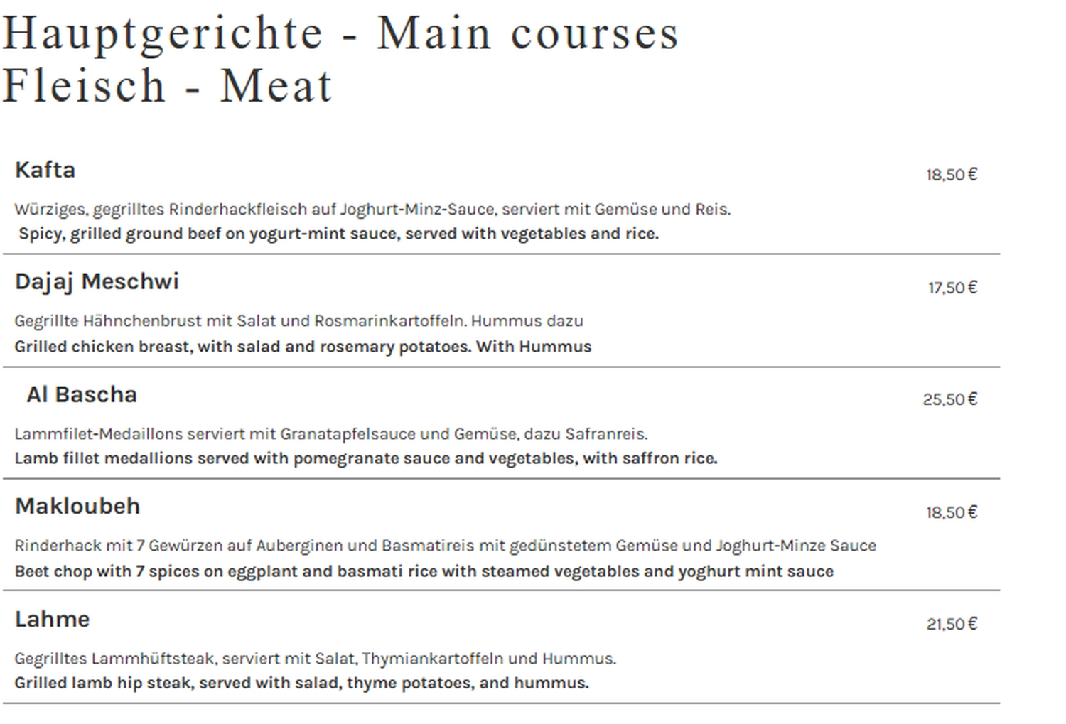 Preisliste